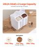VEVOR Rice Storage Container, 4.5Gallon/20L x2 Capacity Large Dog Food Dispenser Bin, Kitchen Ingredient Grain Cereal Flour Bin