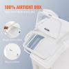 VEVOR Ingredient Storage Bin, 2 x 15L Dispenser Bin with 2 Measuring Cups, Attachable Casters and Airtight Lid