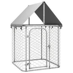 Outdoor Dog Kennel with Roof (size: 39.4"X39.4"X59.1")