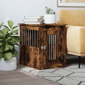 Dog Crate Furniture Smoked Oak  Engineered Wood (size: 17.7"X24.4"X23.2")