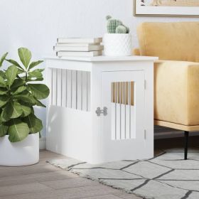 Dog Crate Furniture White  Engineered Wood (size: 17.7"X24.4"X23.2")